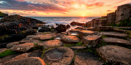 Sunset over Giant's Causeway