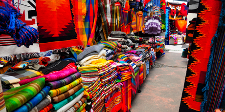 Colorful textiles, Otavalo Market