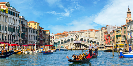 Gondolas on the Grand Canal, Venice